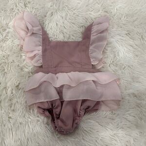 Bailey's Blossoms pink Ruffle One Piece Pinafore Dress Ballet TuTu| size 0-3M